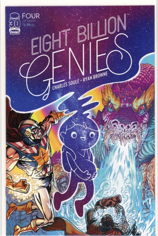 Eight Billion Genies #4 (Image Comics, 2022), raw comic book in NM+ 9.6 condition — front cover