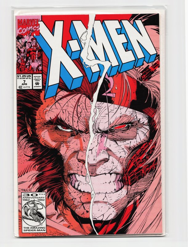 X-Men #7 (Marvel Comics, 1992), raw, ungraded comic book — front cover