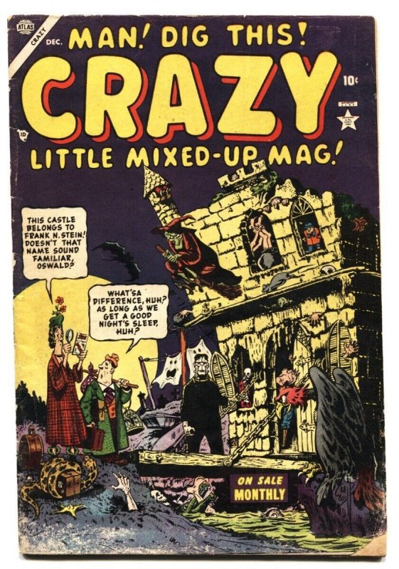 Crazy #1-1953-MAD Comics Imitation-Maneely-Davy BERG-g+, raw, ungraded comic book — front cover