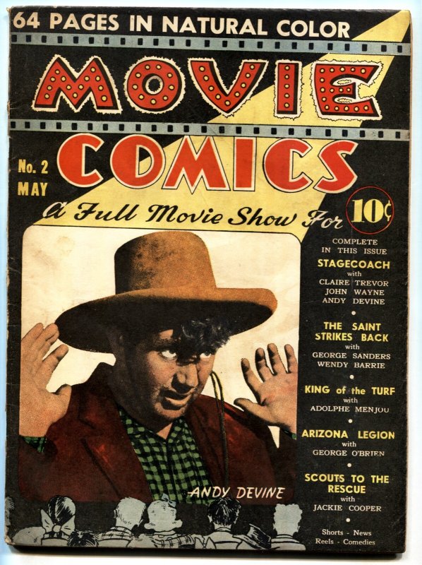 Movie Comics #2 (DC Comics, 1939), raw, ungraded comic book — front cover