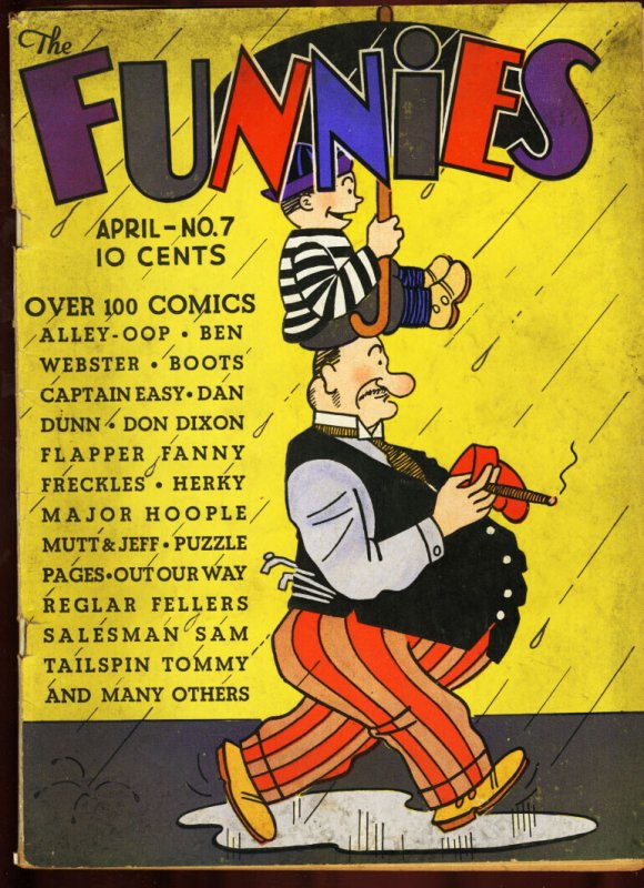 Funnies #7-1937-Rare-Alley-Oop-Captain Easy-Dan Dunn- VG (Dell, 1937), raw comic book in VG condition — front cover