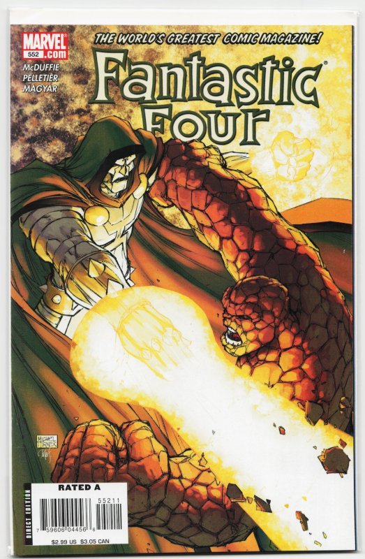 Fantastic Four #552 (Marvel Comics, 2008), raw, ungraded comic book — front cover