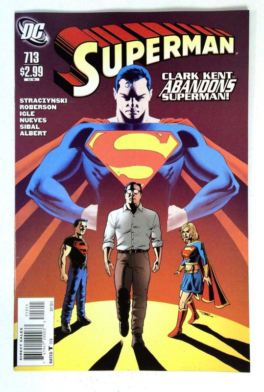 Superman #713 (DC Comics, 2011), raw comic book in NM- condition — front cover