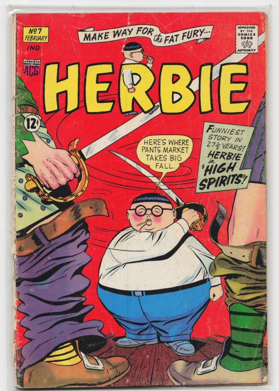 Herbie #7 (ACG, 1965), raw, ungraded comic book — front cover