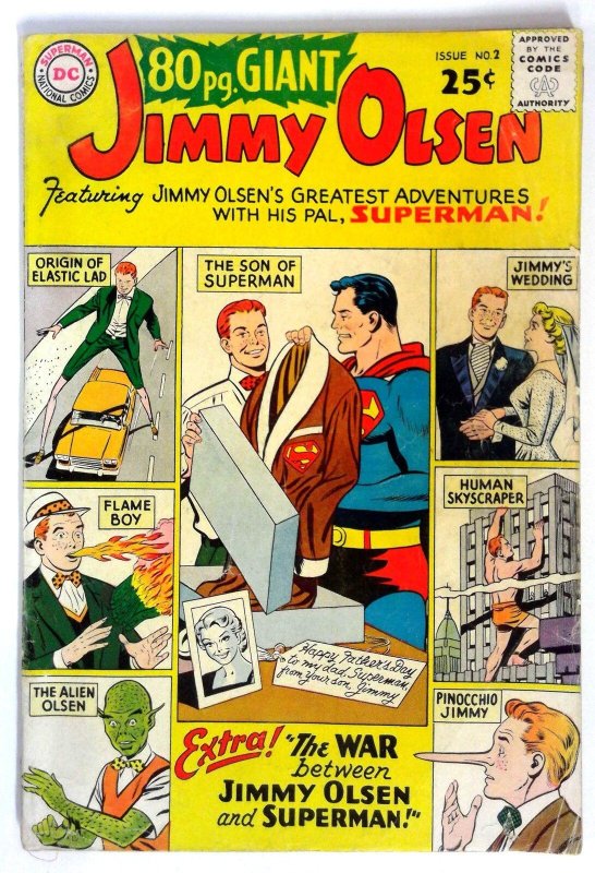 80 Pg. Giant Jimmy Olsen #2 (DC Comics, 1964), raw comic book in VG condition — front cover