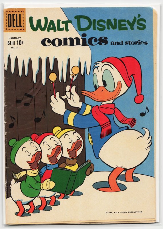 Walt Disney's Comics and Stories #232 (Dell, 1960), raw, ungraded comic book — front cover