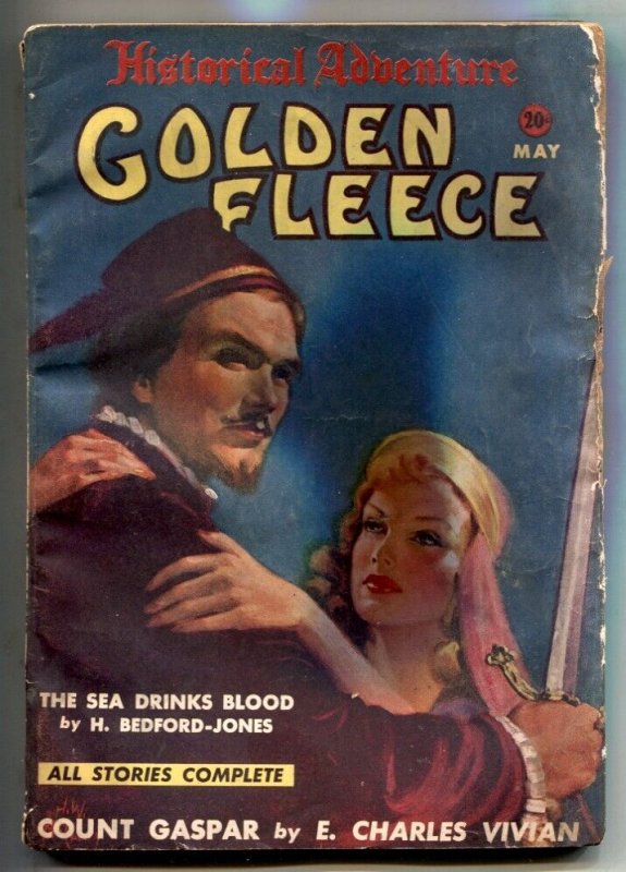 Golden Fleece Pulp May 1939- the Sea Drinks Blood (1939), raw, ungraded comic book — front cover
