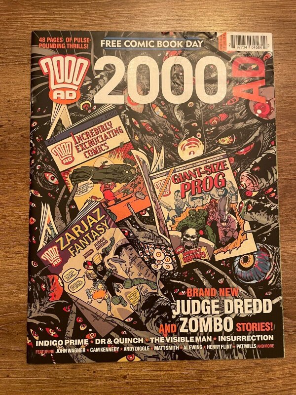 2000 AD Prog # FCBD Vf-Nm UK Comic Book Magazine Judge Dredd Zombo Dante 5 J266 (2000), raw comic book in NM condition — front cover