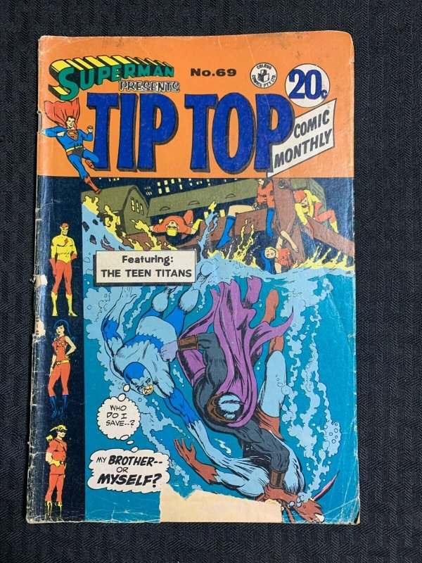 Vintage Superman Presents TIP TOP Comic #69, raw comic book in GD+ 2.5 condition — front cover