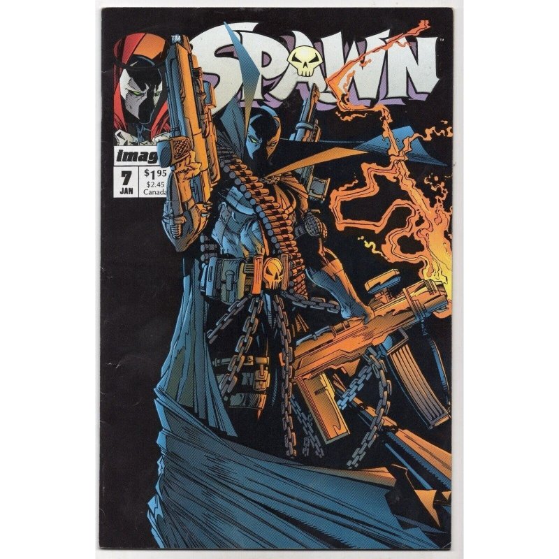 Spawn #7 (Image Comics, 1993), raw comic book in FN/VF 7.0 condition — front cover