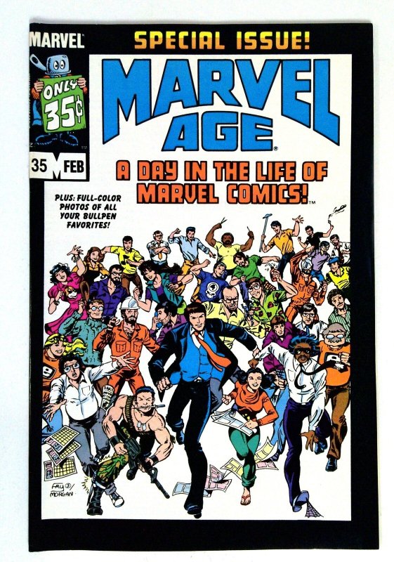 Marvel Age #35 (Marvel Comics, 1985), raw comic book in VF condition — front cover