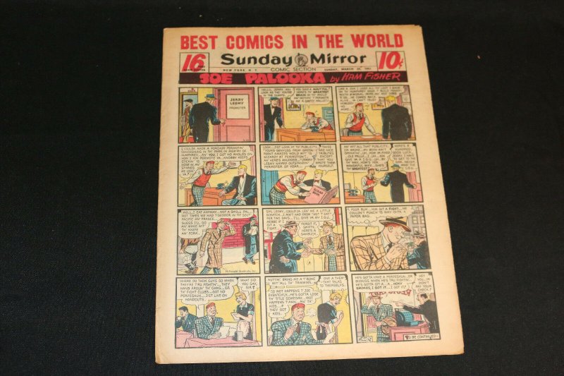 1951 Sunday Mirror Weekly Comic Section March 25th (Fine+) Superman Boring (1951), raw, ungraded comic book — front cover