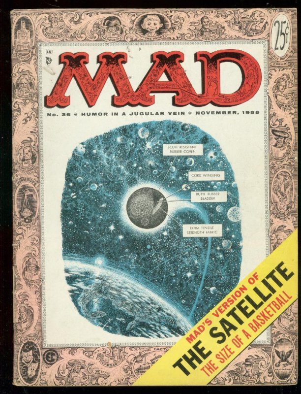 Mad Magazine #26 (EC Comics, 1955), raw comic book in VG/FN condition — front cover