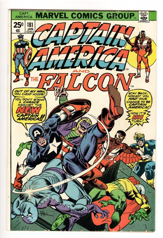 Captain America #181 (Marvel Comics), raw comic book in VF 7.0 condition — front cover