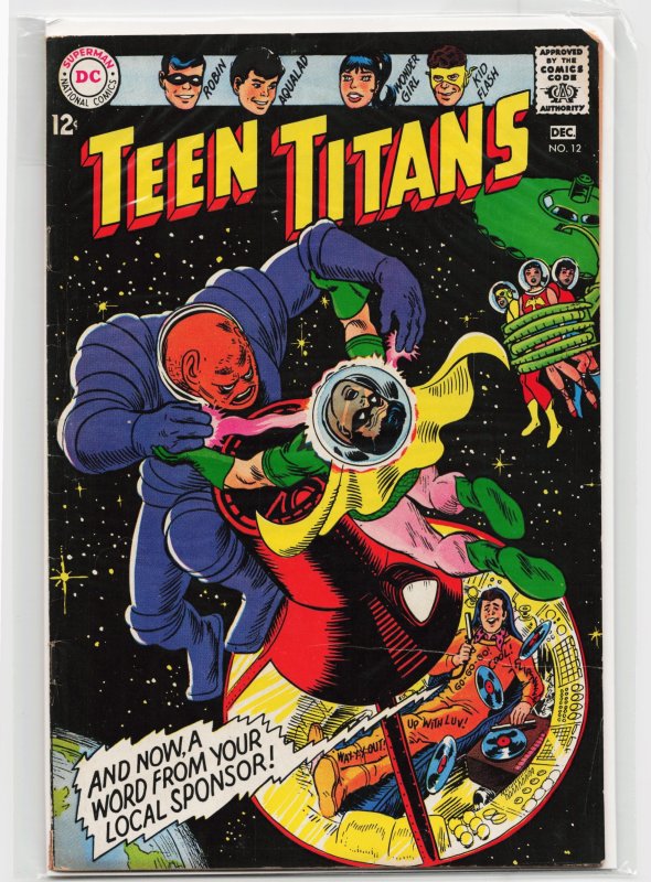 Teen Titans #12 (DC Comics, 1967), raw, ungraded comic book — front cover