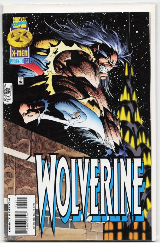 Wolverine #102 (Marvel Comics, 1996), raw, ungraded comic book — front cover