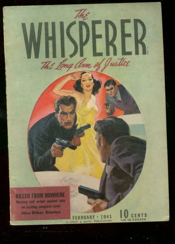Whisperer Pulp Feb 1941 Good Girl Art Street & Smith FN (Street & Smith, 1941), raw comic book in FN condition — front cover