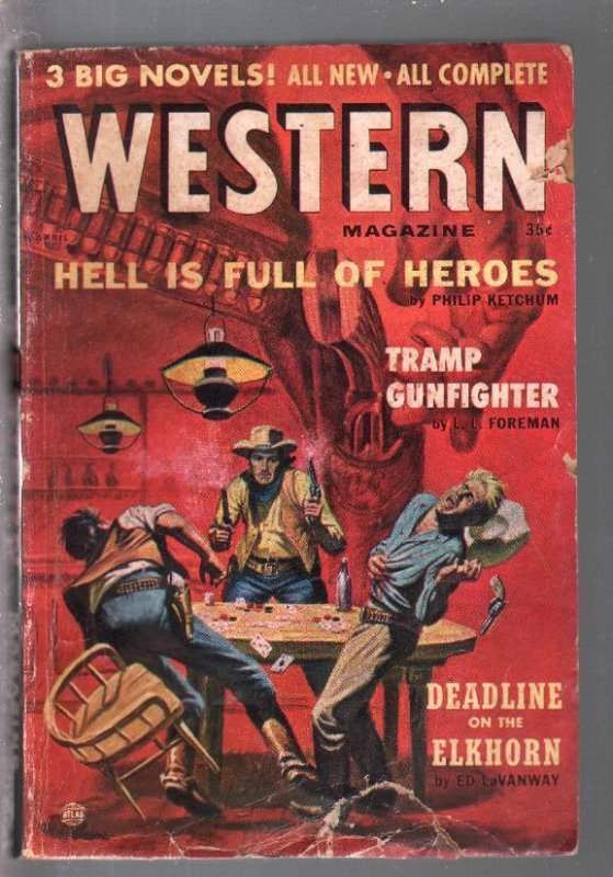 Pulp: Western 4/1957-Atlas-Carl Burgos Interior Art-Martin Goodman-pulp Dige..., raw, ungraded comic book — front cover