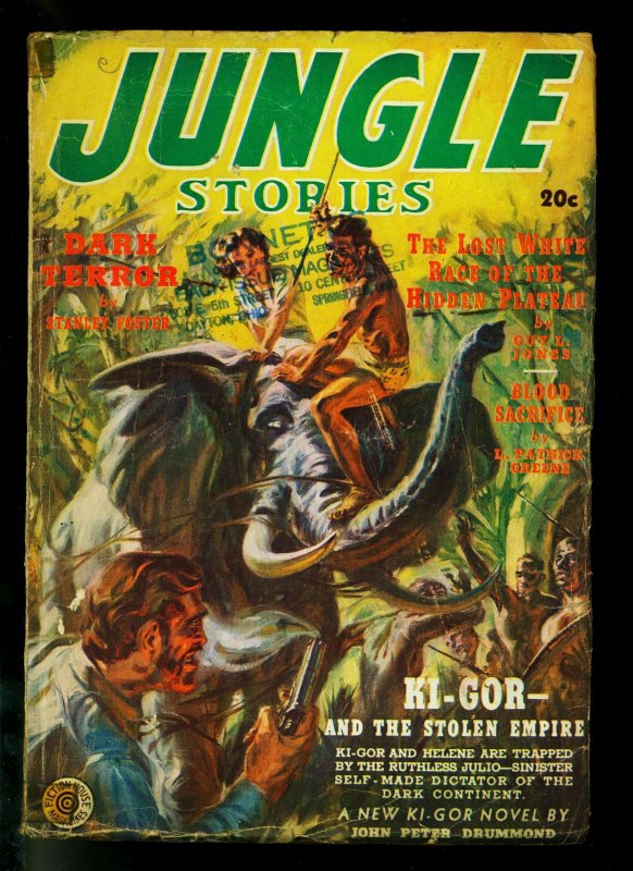 Pulp: Jungle Stories Pulp #2 (1939), raw comic book in VG condition — front cover