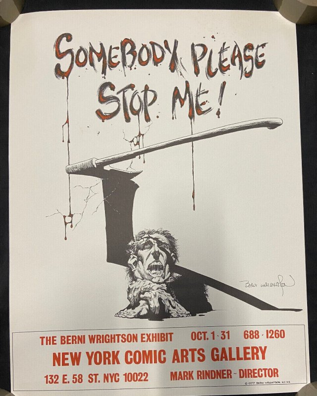 Bernie Wrightson Signed Poster 1977 Gallery Showing Vf-Nm (1977), raw comic book in NM condition — front cover