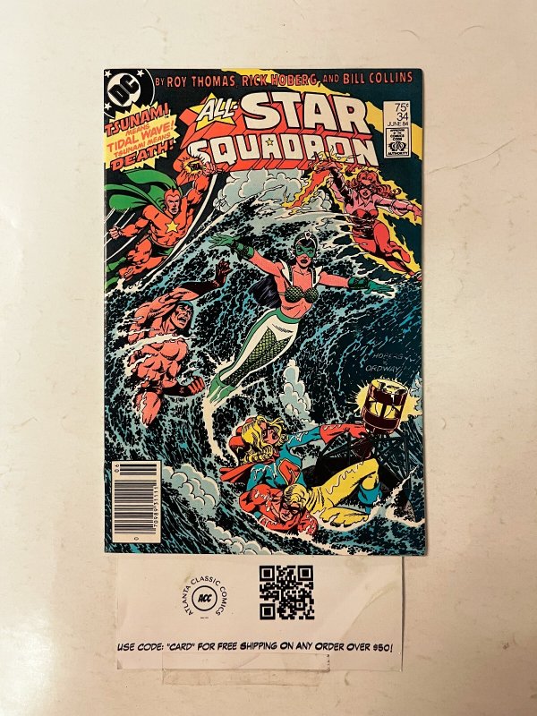 All-Star Squadron #34 (DC Comics), raw comic book in VF condition — front cover