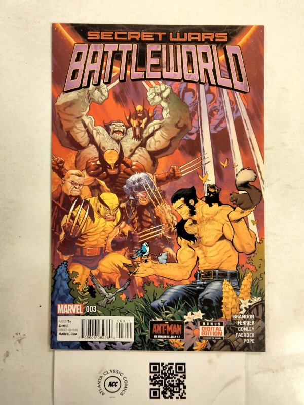 Secret Wars Battleworld #3 (Marvel Comics), raw comic book in NM condition — front cover