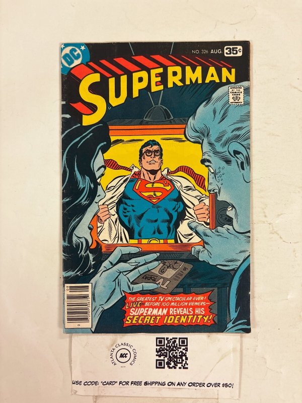 Superman #326 (DC Comics), raw comic book in VF condition — front cover