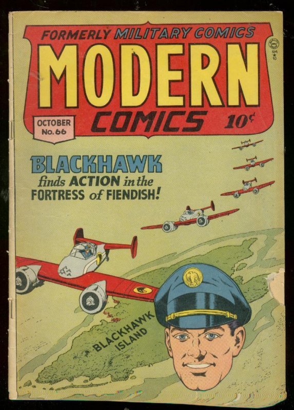 Modern Comics #66 (1947), raw comic book in VG condition — front cover
