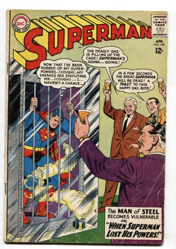 Superman #160 (DC Comics, 1963), raw comic book in VG condition — front cover