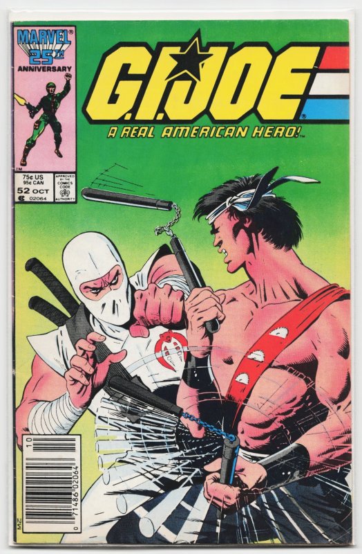 G.I. Joe: A Real American Hero #52 (Marvel Comics, 1986), raw, ungraded comic book — front cover
