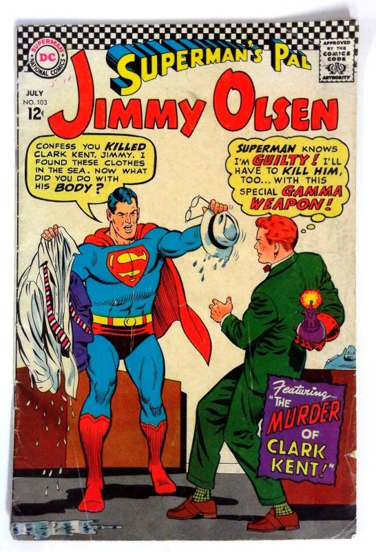 Superman's Pal Jimmy Olsen #103 (DC Comics, 1967), raw comic book in VG condition — front cover