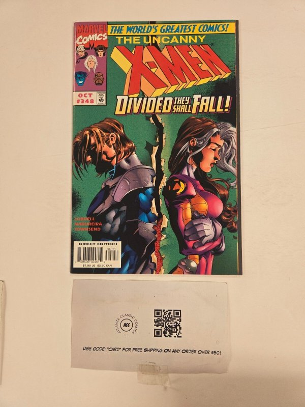 Uncanny X-Men #348 (Marvel Comics), raw comic book in NM condition — front cover