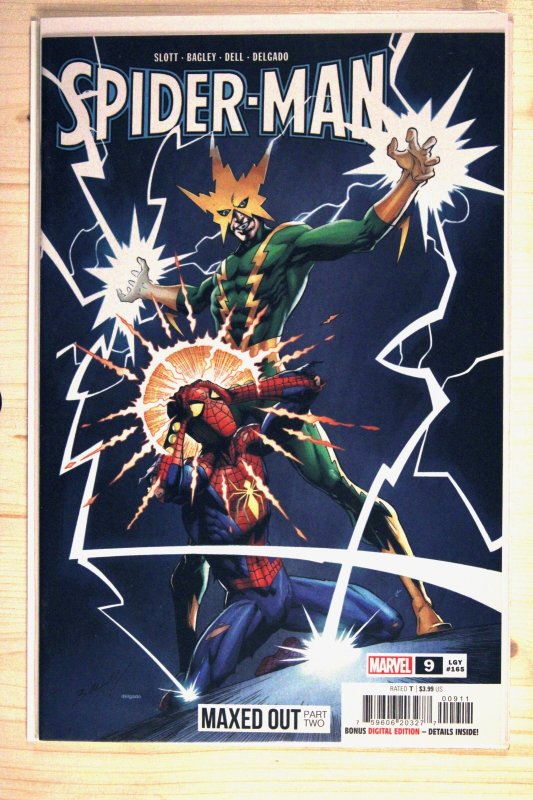 Spider-Man #9 (Marvel Comics, 2022), raw comic book in NM+ 9.6 condition — front cover