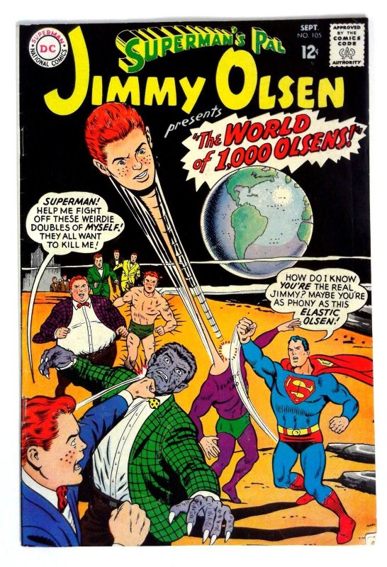 Superman's Pal Jimmy Olsen #105 (DC Comics, 1967), raw comic book in VG condition — front cover