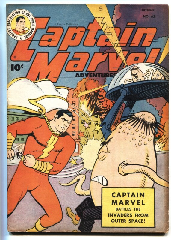 Captain Marvel Adventures #65 - 1946 - Fawcett - Fn/vf - Comic Book (Fawcett Publications, 1946), raw comic book in FN/VF condition — front cover