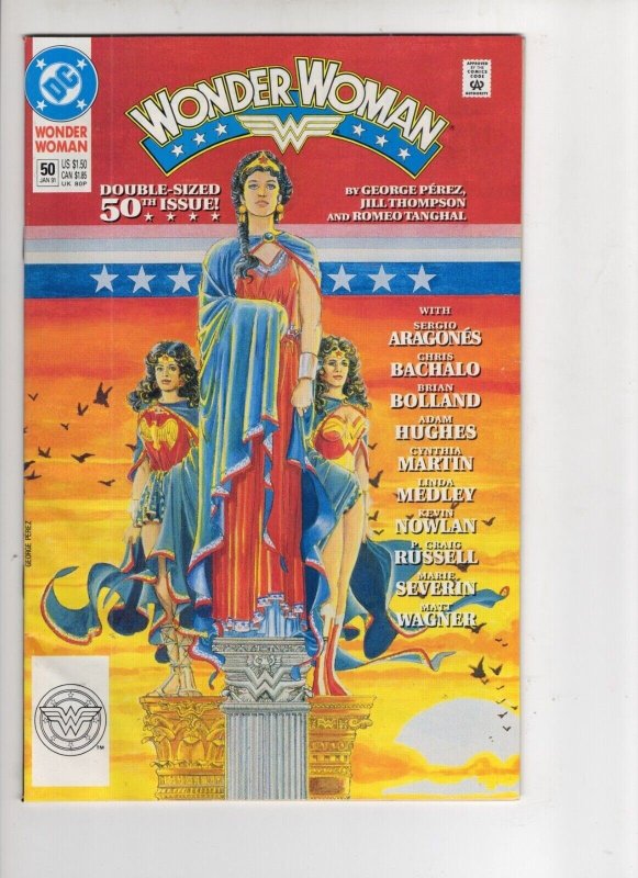 Wonder Woman #50 (DC Comics, 1991), raw comic book in NM- 9.2 condition — front cover