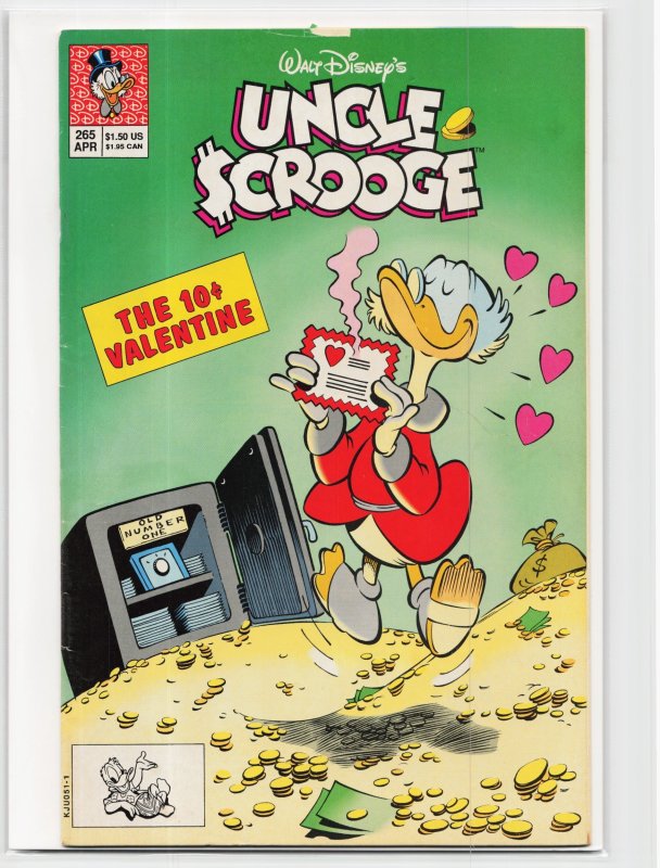 Uncle Scrooge #265 (Disney Comics, 1992), raw, ungraded comic book — front cover