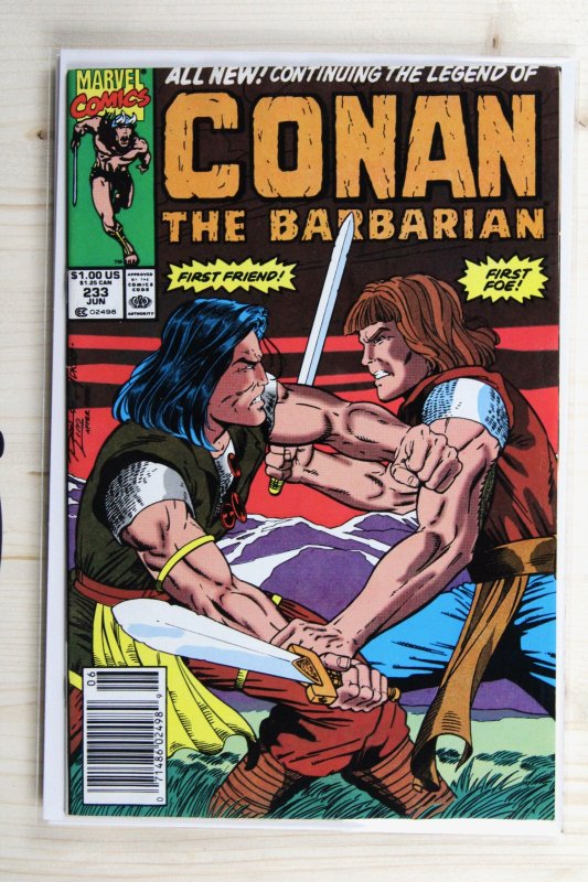 Conan the Barbarian #233 (Marvel Comics, 1990), raw comic book in VF+ 8.5 condition — front cover