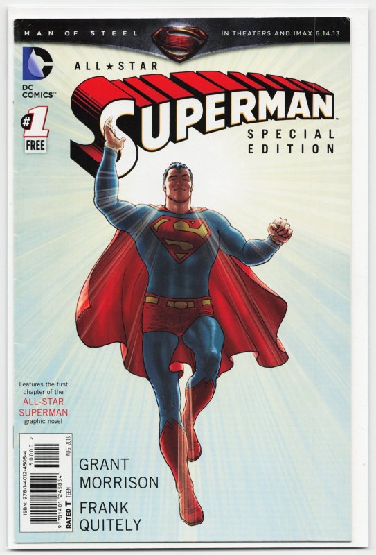 All Star Superman #1 (DC Comics, 2013), raw, ungraded comic book — front cover