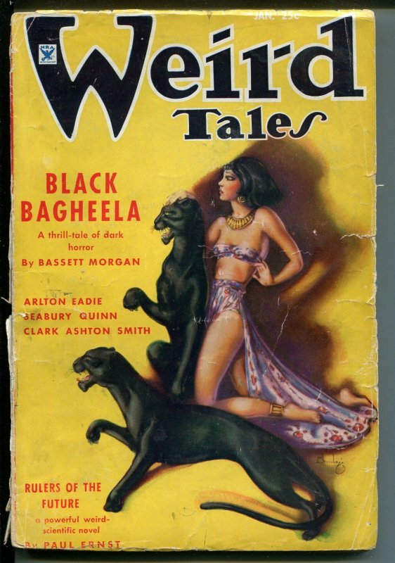 Weird Tales-1/1935-pulp Fiction-spicy Good Girl Art-Brundage-1st Bloch Story-G, raw, ungraded comic book — front cover