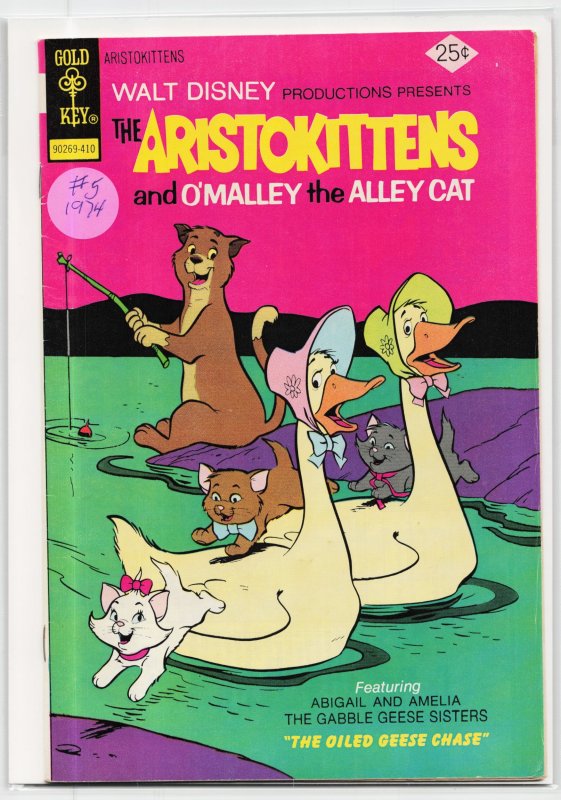Walt Disney Productions Presents the Aristokittens #5 (Gold Key, 1974), raw, ungraded comic book — front cover