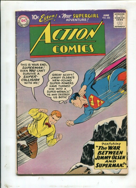 Action Comics #253 (DC Comics, 1959), raw comic book in 4.5 condition — front cover