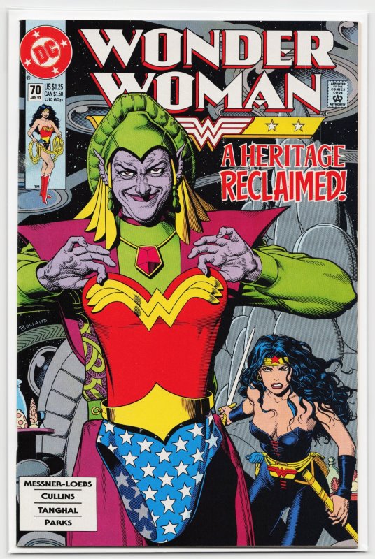 Wonder Woman #70 (DC Comics, 1993), raw, ungraded comic book — front cover