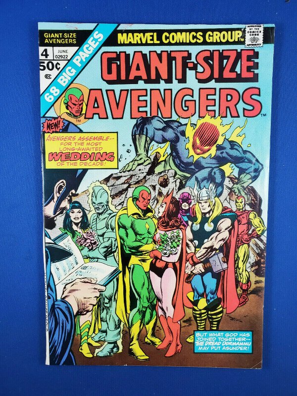 Giant Size Avengers #4 (Marvel Comics, 1975), raw comic book in VF condition — front cover