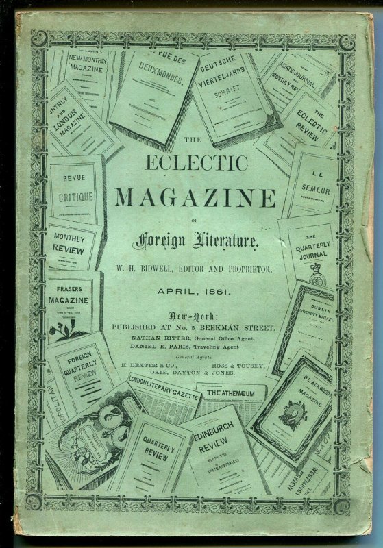 Eclectic Magazine of Foreign Literature 4/1861-early Pulp-over 150 Years Old-VG, raw comic book in VG condition — front cover