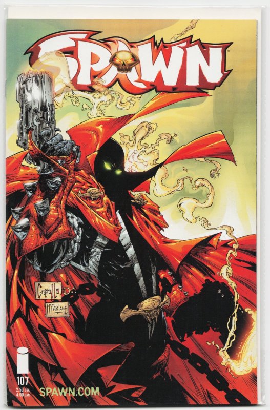 Spawn #107 (Image Comics, 2001), raw, ungraded comic book — front cover