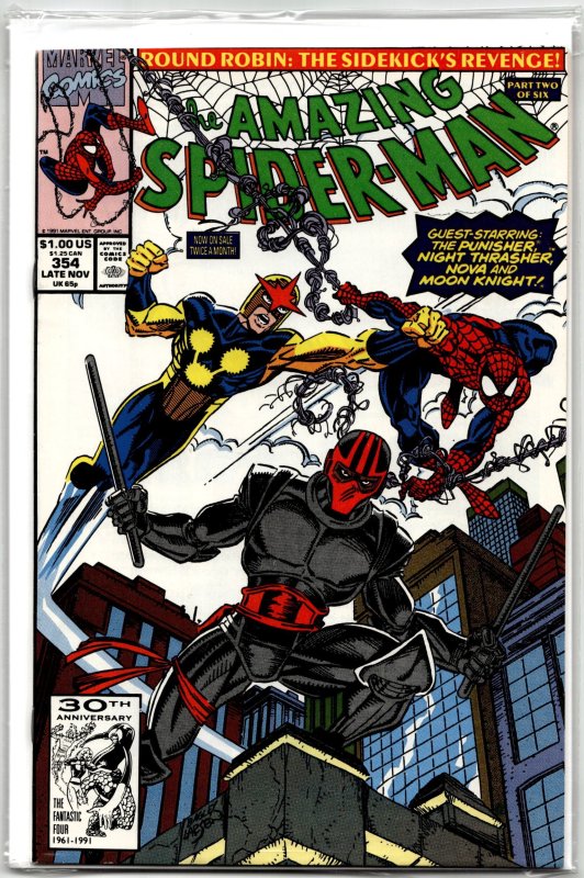 The Amazing Spider-Man #354 (Marvel Comics, 1991), raw, ungraded comic book — front cover