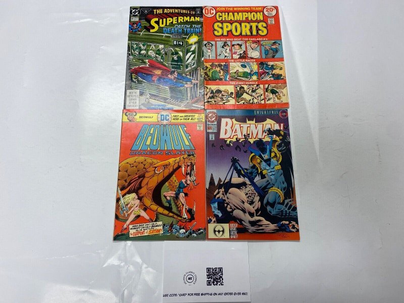 4 DC Comic Books Superman #481 Champion Sports #1 Beowulf #3 Batman #500 4 KM18, raw, ungraded comic book — front cover