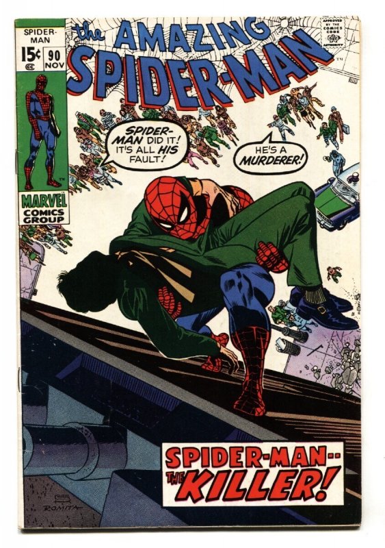 Amazing Spider-Man #90 - 1970 - Marvel - VF- - Comic Book (Marvel Comics, 1970), raw comic book in VF- condition — front cover