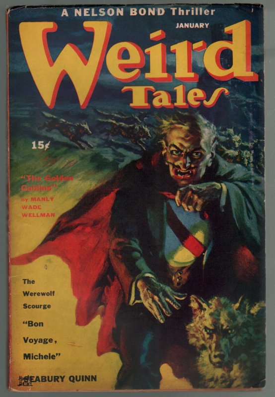 Pulp: Weird Tales 1/1944-Bok-pulp Horror & Fantasy-Harold DeLay-Bradbury-VG/FN (Weird Tales, 1944), raw comic book in VG/FN condition — front cover